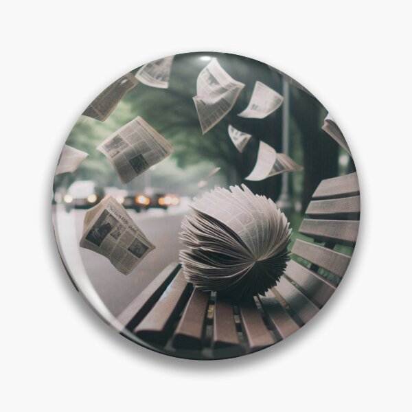 Item preview, Scattered News – Floating Newspaper Pages on Empty Park Bench designed and sold by ashokreddy343.