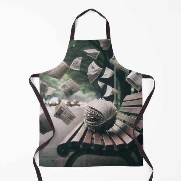 Item preview, Scattered News – Floating Newspaper Pages on Empty Park Bench designed and sold by ashokreddy343.