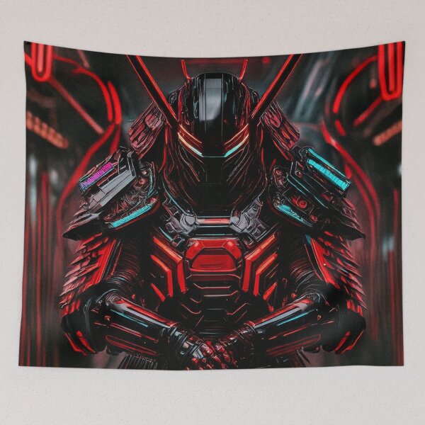 Item preview, Cyber Samurai in Neon Tech Armor T-Shirt designed and sold by khavintheaniman.