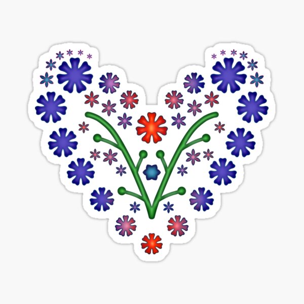 Item preview, Metis Floral Gradient Heart Colorful designed and sold by imagery-by-jen.