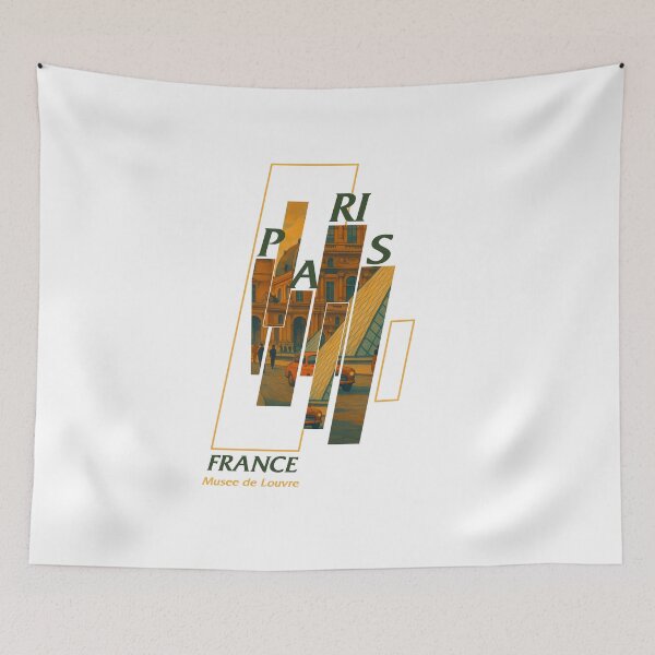 Item preview, I love PARIS - MUSEE DE LOUVRE  Vintage Poster designed and sold by Earth Celebration Designs.