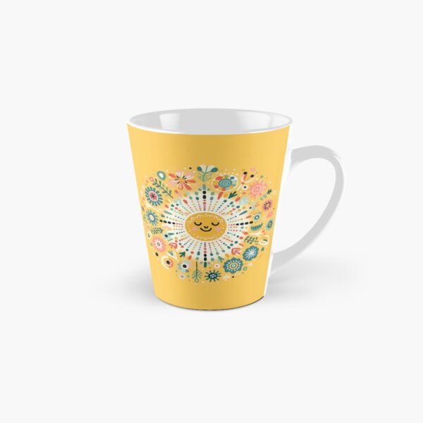 Item preview, Yellow Smiling Sun Intricate Nordic Radiance - Scandinavian Folk Art by heidiannemorris © designed and sold by FOLK ART FUSION by heidiannemorris.