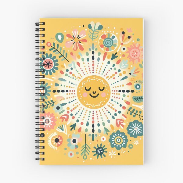 Item preview, Yellow Smiling Sun Intricate Nordic Radiance - Scandinavian Folk Art by heidiannemorris © designed and sold by FOLK ART FUSION by heidiannemorris.