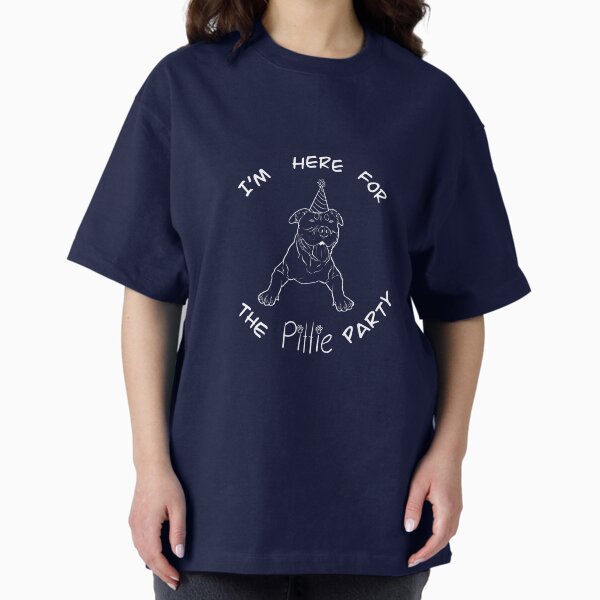 Item preview, Pittie Party – Happy Edition - Funny Pitbull Dog Shirt - White Outline designed and sold by Elanayru.