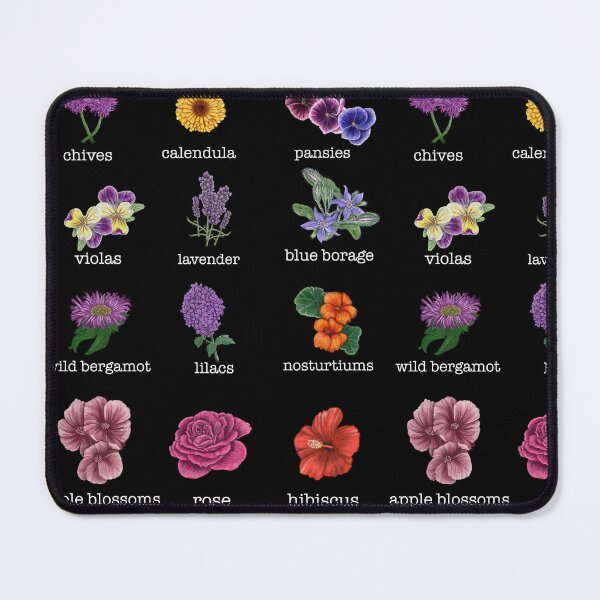 Item preview, Edible flower chart - for dark backgrounds designed and sold by Veganheathen.