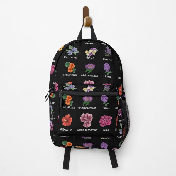 Item preview, Edible flower chart - for dark backgrounds designed and sold by Veganheathen.