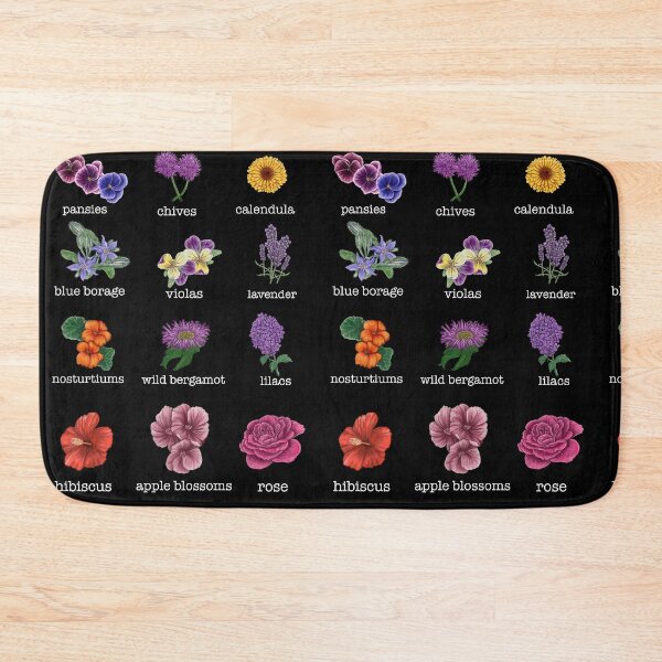 Item preview, Edible flower chart - for dark backgrounds designed and sold by Veganheathen.