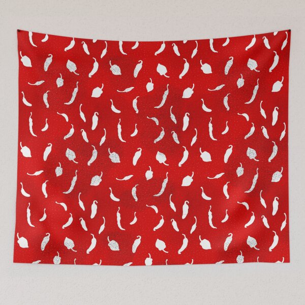 Item preview, Red and white hot chilli peppers vegetable on red background  designed and sold by jancajiravova.