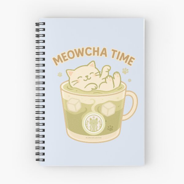 Item preview, Meowcha Time – Relaxing Cat in Iced Matcha designed and sold by MLynCollective.