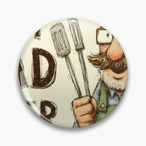 Item preview, Funny cartoon dad holding barbecue tools with Best Dad Ever text. designed and sold by dpsstudio.