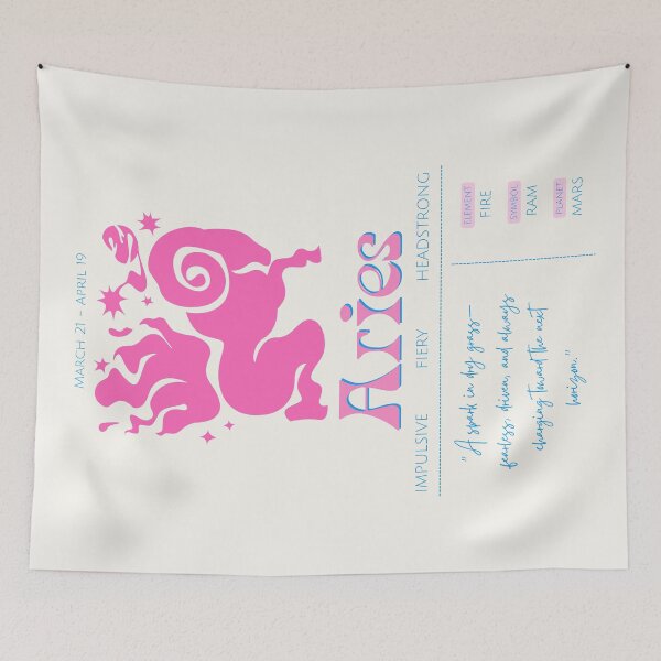Item preview, Aries Zodiac Sign Wall Art Astrology Design designed and sold by weird.person.