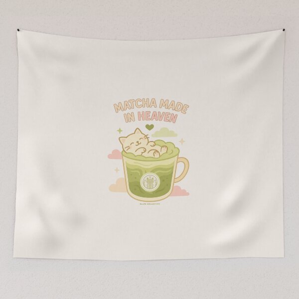 Item preview, Matcha Made in Heaven – Relaxing Cat in Iced Matcha designed and sold by MLynCollective.