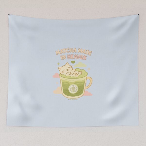 Item preview, Matcha Made in Heaven – Relaxing Cat in Iced Matcha designed and sold by MLynCollective.