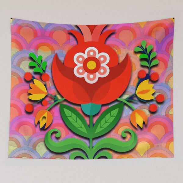 Item preview, Folk Art Flower Pattern designed and sold by ViaARTfactory.