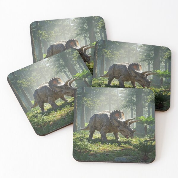 Item preview, Majestic Triceratops in Primeval Forest - AI Generated Dinosaur Art designed and sold by Clavivs.