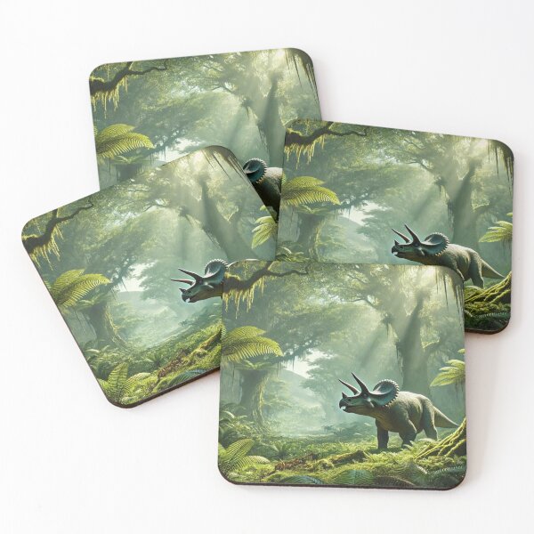Item preview, Triceratops in Enchanted Jurassic Jungle - AI Generated Art" designed and sold by Clavivs.