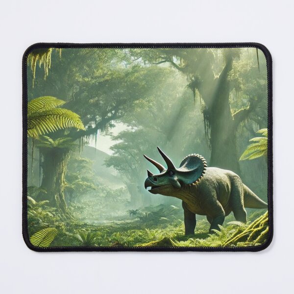 Item preview, Triceratops in Enchanted Jurassic Jungle - AI Generated Art" designed and sold by Clavivs.