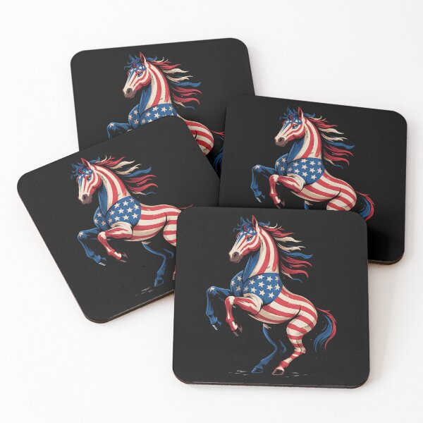 Item preview, Horse 4th Of July Patriotic Horse Graphic American Flag designed and sold by BakeryDozen.