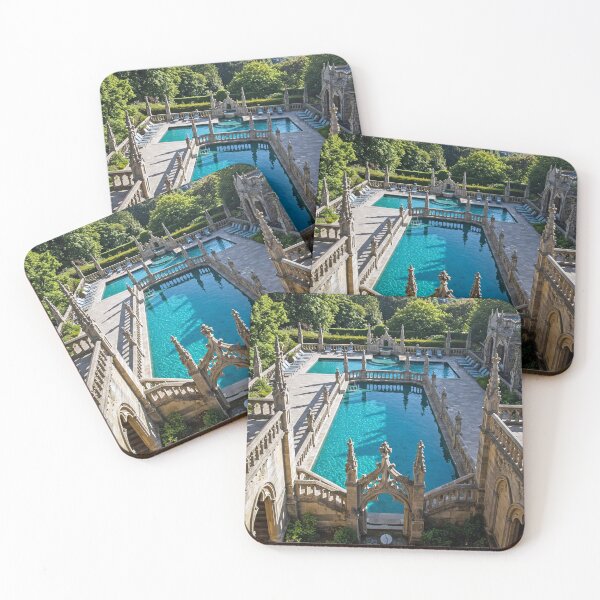 Item preview, Enchanted Gothic Pool & Gardens - AI Generated Architectural Fantasy designed and sold by Clavivs.