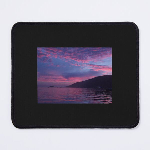Item preview, Twilight Blaze Over Avila sailboat purple & pink sunset photo designed and sold by ArtByAMReisig.