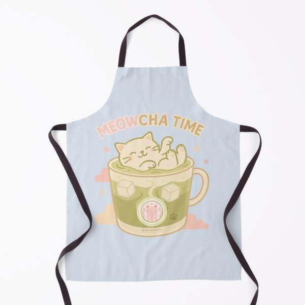 Item preview, Meowcha Time – Dreamy Relaxing Cat in Iced Matcha designed and sold by MLynCollective.