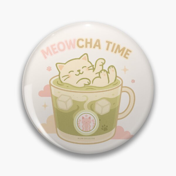 Item preview, Meowcha Time – Dreamy Relaxing Cat in Iced Matcha designed and sold by MLynCollective.