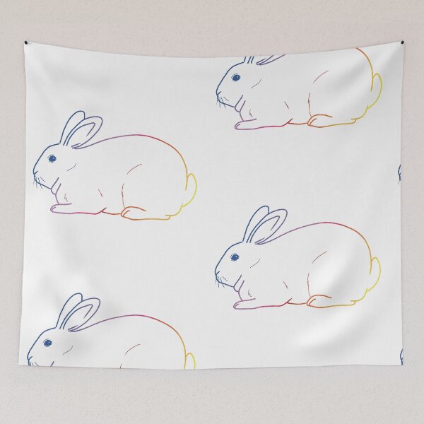 Item preview, Psychedelic rainbow hare rabbit designed and sold by tayaan.