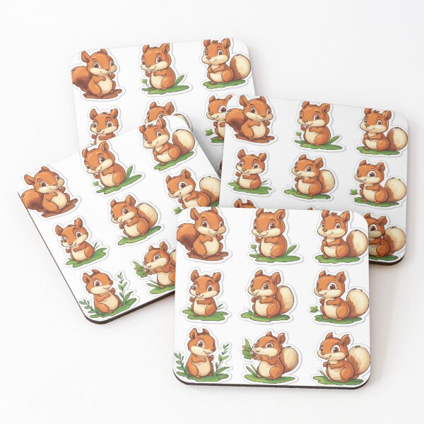 Item preview, Collection of cute cartoon squirrel stickers with playful and curious expressions, set green designed and sold by Lucky-jl.