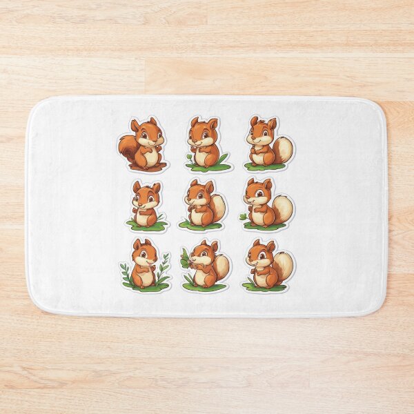 Item preview, Collection of cute cartoon squirrel stickers with playful and curious expressions, set green designed and sold by Lucky-jl.