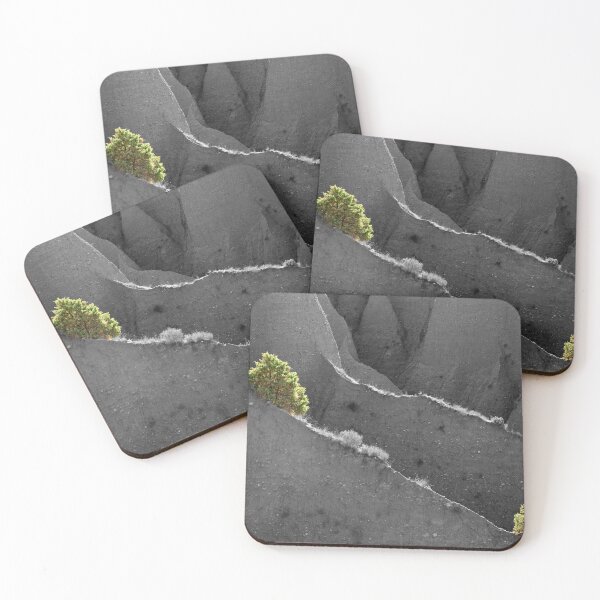 Item preview, Resilience in Contrast: Green Trees in Monochromatic Badlands - Selective Color Art designed and sold by Clavivs.