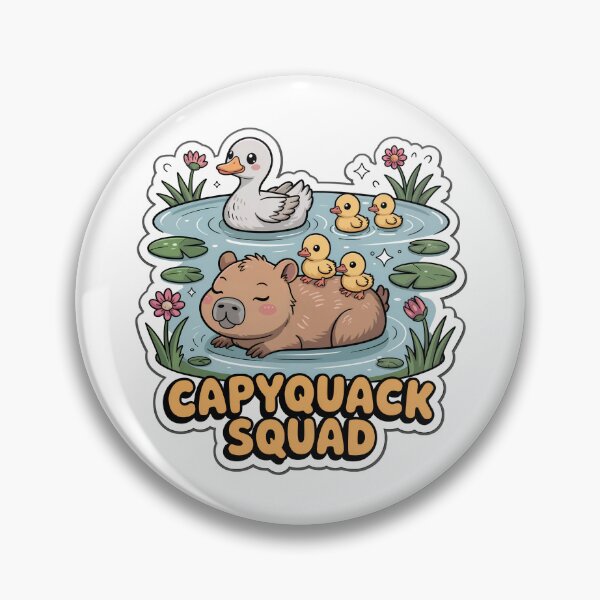 Item preview, Capyquack Squad — Cute Capybara and Ducklings Chibi Sticker designed and sold by Nuist25.