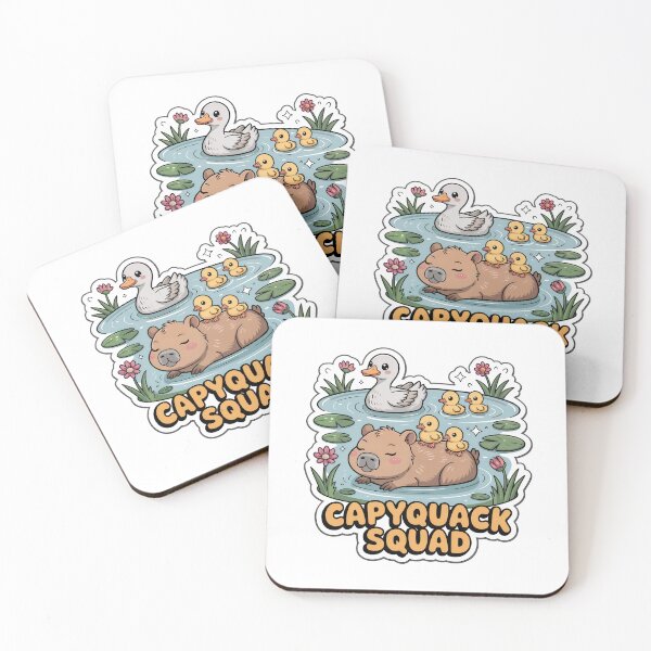 Item preview, Capyquack Squad — Cute Capybara and Ducklings Chibi Sticker designed and sold by Nuist25.