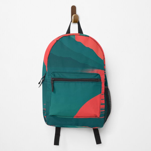 Item preview, Solitude in Scarlet – Minimal Sunset Lake Art designed and sold by Aesthread.