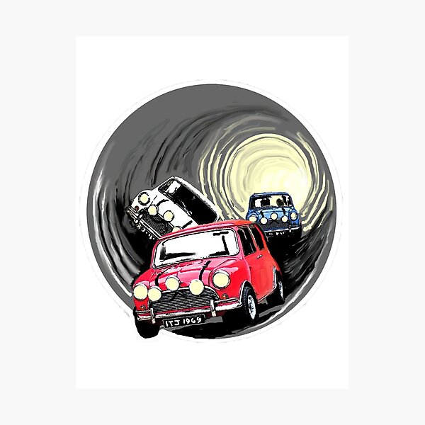 The Italian job minis escaping in the sewer Photographic Print