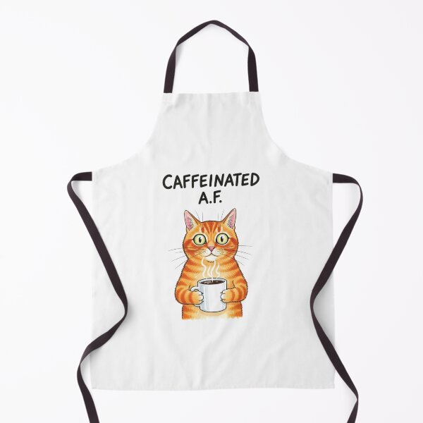 Item preview, Caffeinated AF, coffee, cat, cute , Funnyfits70, retro, vintage, meme, funny, humor designed and sold by FunnyFits70.