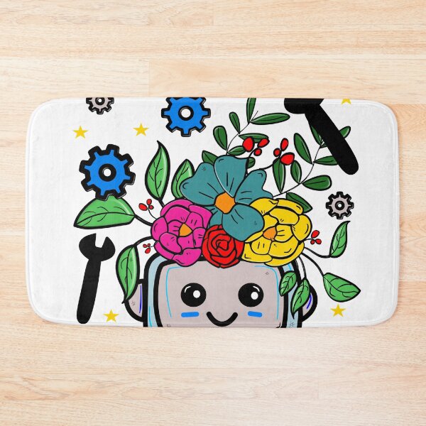 Item preview, "Botanical Bot – Cute AI with Flowers and Gears designed and sold by ForcePrint.