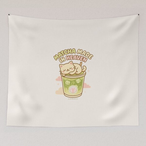 Item preview, Matcha Made in Heaven – Sleeping Cat on Iced Matcha Cup designed and sold by MLynCollective.