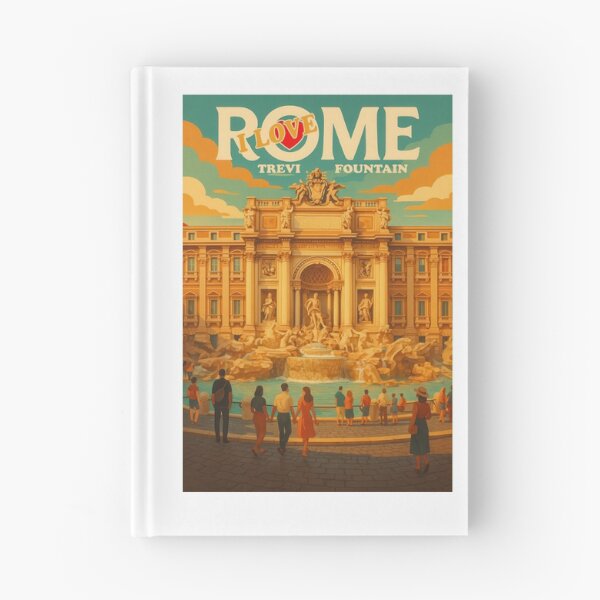 Item preview, I love ROME TREVI FOUNTAIN  Vintage Poster designed and sold by Earth Celebration Designs.