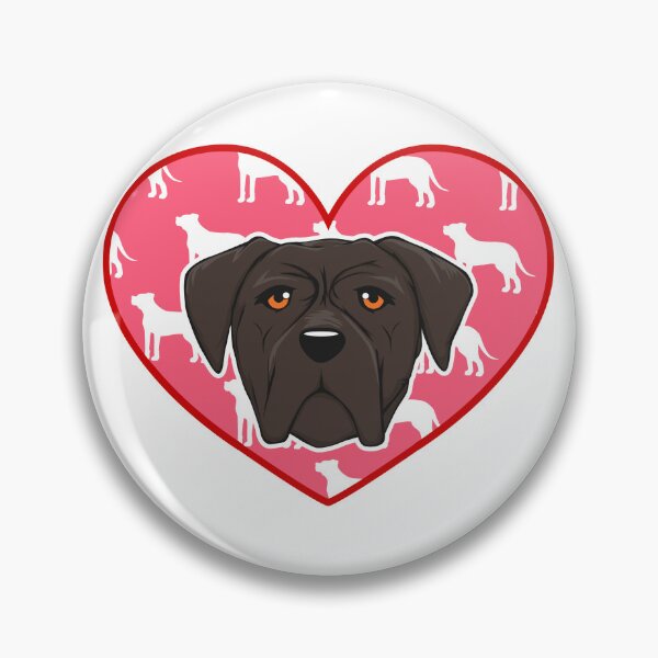 Item preview, Cute Cane Corso Head and Silhouette on Heart designed and sold by Jaudaux Designs.