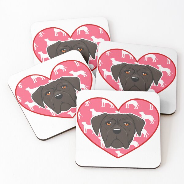 Item preview, Cute Cane Corso Head and Silhouette on Heart designed and sold by Jaudaux Designs.