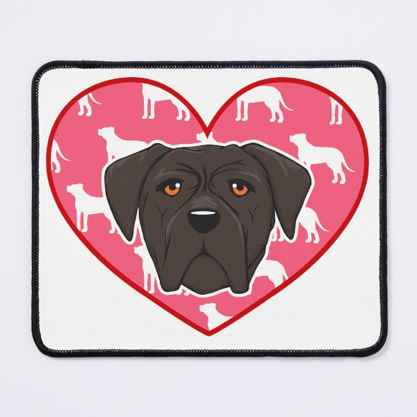 Item preview, Cute Cane Corso Head and Silhouette on Heart designed and sold by Jaudaux Designs.