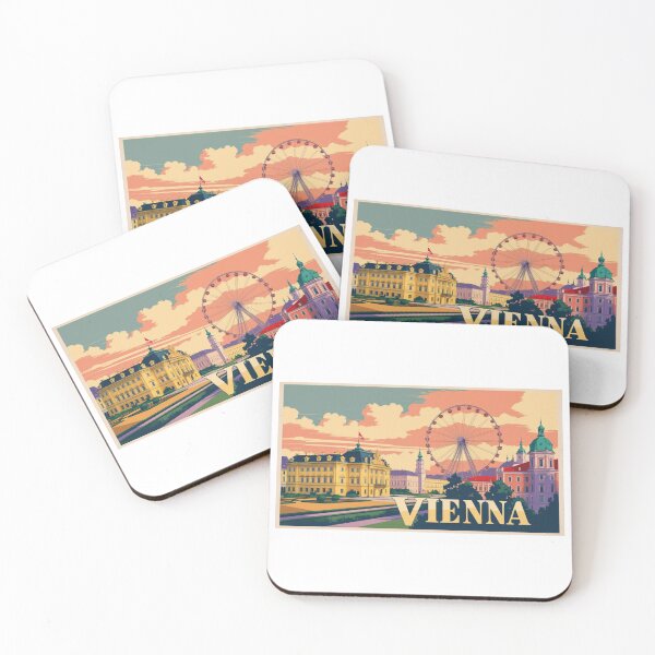 Item preview, Artistic illustration of Vienna – Palace and Ferris wheel in vibrant classical style designed and sold by StormArte.
