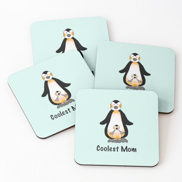 Item preview, Coolest Mom – Cute Penguin Pun Art designed and sold by CuteCartoon.