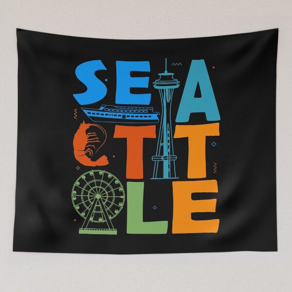 Artikelvorschau, Seattle Washington Souvenir Skyline Needle Seattle entworfen und verkauft von DSWShirts.