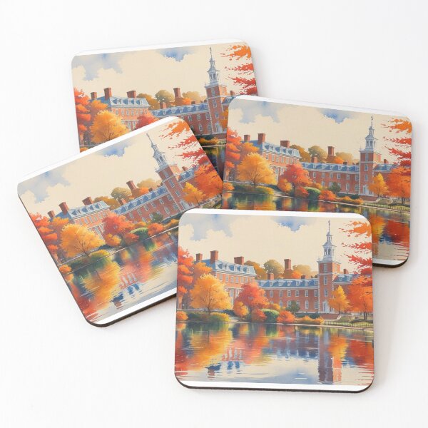 Item preview, Boston Autumn Illustration – Reflections of Color on a Historic Campus designed and sold by StormArte.
