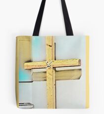 Das Kreuz (helles Holzthema) Tote Bag