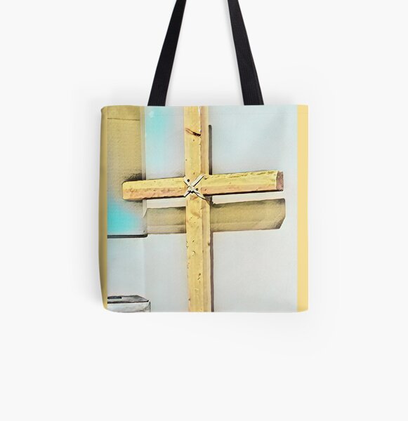 The Cross (Light Wood Theme) All Over Print Tote Bag