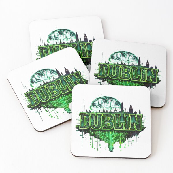 Item preview, Neon Clover Pulse – Dublin Surreal Grid designed and sold by Imaginarium of Chaos falcon88 .