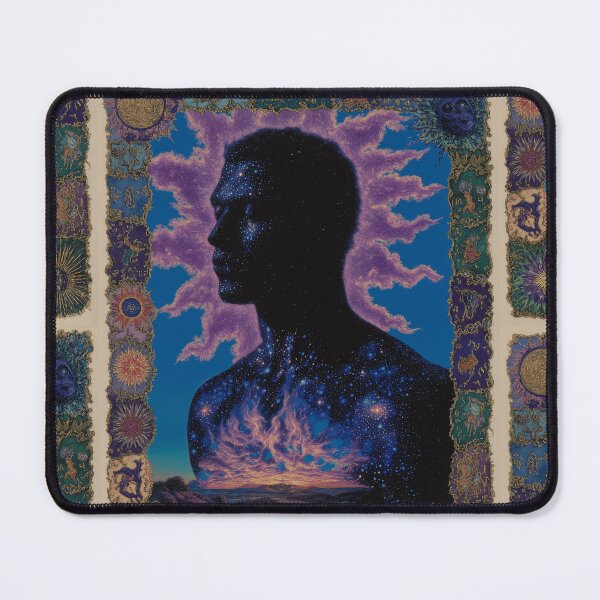 Item preview, Starlit Soul – Cosmic Portrait of Inner Universes and Sunset Fire designed and sold by 1stmachinarium.