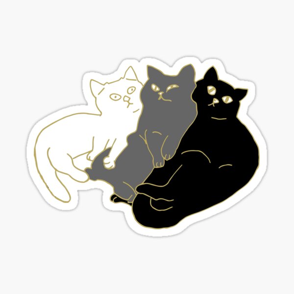 Three Black Cat Stickers